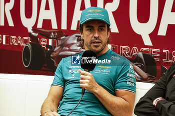 2023-10-05 - ALONSO Fernando (spa), Aston Martin F1 Team AMR23, portrait press conference during the 2023 Formula 1 Qatar Grand Prix, 17th round of the 2023 Formula One World Championship from October 6 to 8, 2023 on the Lusail International Circuit, in Doha, Qatar - F1 - QATAR GRAND PRIX 2023 - FORMULA 1 - MOTORS