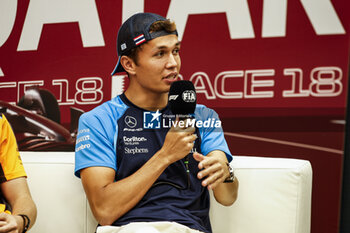 2023-10-05 - ALBON Alexander (tha), Williams Racing FW45, portrait press conference during the 2023 Formula 1 Qatar Grand Prix, 17th round of the 2023 Formula One World Championship from October 6 to 8, 2023 on the Lusail International Circuit, in Doha, Qatar - F1 - QATAR GRAND PRIX 2023 - FORMULA 1 - MOTORS