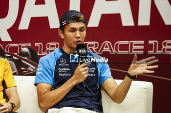 2023-10-05 - ALBON Alexander (tha), Williams Racing FW45, portrait press conference during the 2023 Formula 1 Qatar Grand Prix, 17th round of the 2023 Formula One World Championship from October 6 to 8, 2023 on the Lusail International Circuit, in Doha, Qatar - F1 - QATAR GRAND PRIX 2023 - FORMULA 1 - MOTORS