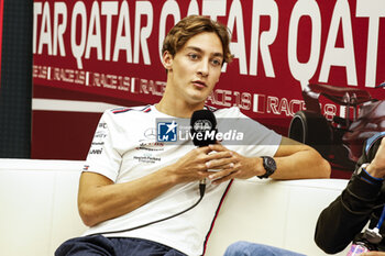 2023-10-05 - RUSSELL George (gbr), Mercedes AMG F1 Team W14, portrait press conference during the 2023 Formula 1 Qatar Grand Prix, 17th round of the 2023 Formula One World Championship from October 6 to 8, 2023 on the Lusail International Circuit, in Doha, Qatar - F1 - QATAR GRAND PRIX 2023 - FORMULA 1 - MOTORS