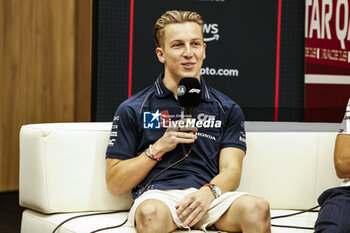 2023-10-05 - LAWSON Liam (nzl), Scuderia AlphaTauri AT04, portrait press conference during the 2023 Formula 1 Qatar Grand Prix, 17th round of the 2023 Formula One World Championship from October 6 to 8, 2023 on the Lusail International Circuit, in Doha, Qatar - F1 - QATAR GRAND PRIX 2023 - FORMULA 1 - MOTORS