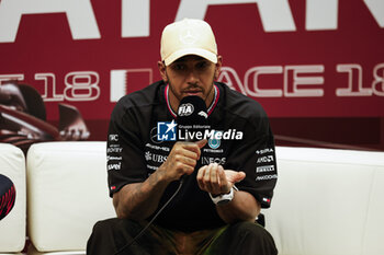 2023-10-06 - HAMILTON Lewis (gbr), Mercedes AMG F1 Team W14, portrait press conference during the 2023 Formula 1 Qatar Grand Prix, 17th round of the 2023 Formula One World Championship from October 6 to 8, 2023 on the Lusail International Circuit, in Doha, Qatar - F1 - QATAR GRAND PRIX 2023 - FORMULA 1 - MOTORS
