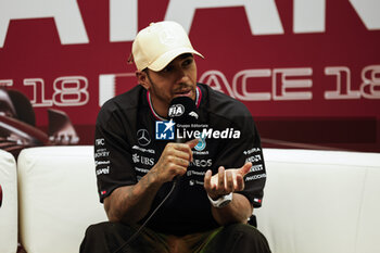 2023-10-06 - HAMILTON Lewis (gbr), Mercedes AMG F1 Team W14, portrait press conference during the 2023 Formula 1 Qatar Grand Prix, 17th round of the 2023 Formula One World Championship from October 6 to 8, 2023 on the Lusail International Circuit, in Doha, Qatar - F1 - QATAR GRAND PRIX 2023 - FORMULA 1 - MOTORS