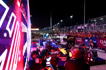 2023-10-07 - VERSTAPPEN Max (ned), Red Bull Racing RB19, 3-Time F1 World Champion Celebration during the 2023 Formula 1 Qatar Grand Prix, 17th round of the 2023 Formula One World Championship from October 6 to 8, 2023 on the Lusail International Circuit, in Doha, Qatar - F1 - QATAR GRAND PRIX 2023 - FORMULA 1 - MOTORS