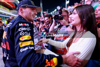 2023-10-07 - VERSTAPPEN Max (ned), Red Bull Racing RB19, 3-Time F1 World Champion Celebration with Kelly Piquet during the 2023 Formula 1 Qatar Grand Prix, 17th round of the 2023 Formula One World Championship from October 6 to 8, 2023 on the Lusail International Circuit, in Doha, Qatar - F1 - QATAR GRAND PRIX 2023 - FORMULA 1 - MOTORS