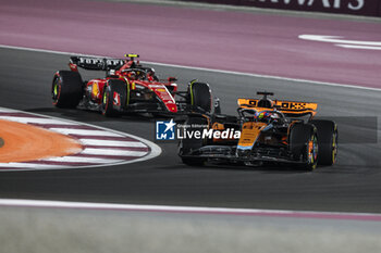 2023-10-07 - 81 PIASTRI Oscar (aus), McLaren F1 Team MCL60, action 55 SAINZ Carlos (spa), Scuderia Ferrari SF-23, action during the 2023 Formula 1 Qatar Grand Prix, 17th round of the 2023 Formula One World Championship from October 6 to 8, 2023 on the Lusail International Circuit, in Doha, Qatar - F1 - QATAR GRAND PRIX 2023 - FORMULA 1 - MOTORS