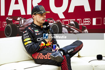 2023-10-07 - VERSTAPPEN Max (ned), Red Bull Racing RB19, portrait press conference during the 2023 Formula 1 Qatar Grand Prix, 17th round of the 2023 Formula One World Championship from October 6 to 8, 2023 on the Lusail International Circuit, in Doha, Qatar - F1 - QATAR GRAND PRIX 2023 - FORMULA 1 - MOTORS