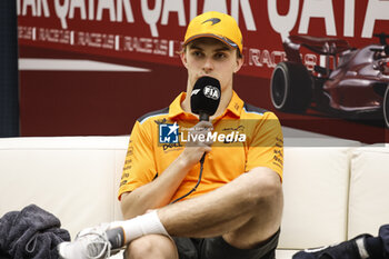 2023-10-08 - PIASTRI Oscar (aus), McLaren F1 Team MCL60, portrait press conference during the 2023 Formula 1 Qatar Grand Prix, 17th round of the 2023 Formula One World Championship from October 6 to 8, 2023 on the Lusail International Circuit, in Doha, Qatar - F1 - QATAR GRAND PRIX 2023 - RACE - FORMULA 1 - MOTORS