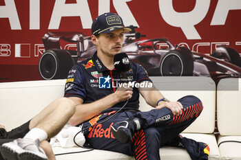 2023-10-08 - VERSTAPPEN Max (ned), Red Bull Racing RB19, portrait press conference during the 2023 Formula 1 Qatar Grand Prix, 17th round of the 2023 Formula One World Championship from October 6 to 8, 2023 on the Lusail International Circuit, in Doha, Qatar - F1 - QATAR GRAND PRIX 2023 - RACE - FORMULA 1 - MOTORS