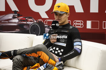 2023-10-08 - NORRIS Lando (gbr), McLaren F1 Team MCL60, portrait press conference during the 2023 Formula 1 Qatar Grand Prix, 17th round of the 2023 Formula One World Championship from October 6 to 8, 2023 on the Lusail International Circuit, in Doha, Qatar - F1 - QATAR GRAND PRIX 2023 - RACE - FORMULA 1 - MOTORS