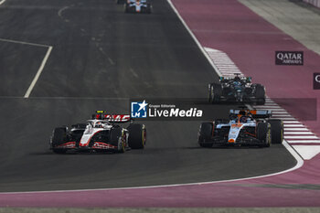 2023-10-08 - 27 HULKENBERG Nico (ger), Haas F1 Team VF-23 Ferrari, action 23 ALBON Alexander (tha), Williams Racing FW45, action during the 2023 Formula 1 Qatar Grand Prix, 17th round of the 2023 Formula One World Championship from October 6 to 8, 2023 on the Lusail International Circuit, in Doha, Qatar - F1 - QATAR GRAND PRIX 2023 - RACE - FORMULA 1 - MOTORS