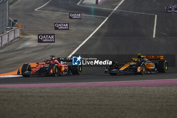 2023-10-08 - 16 LECLERC Charles (mco), Scuderia Ferrari SF-23, action 04 NORRIS Lando (gbr), McLaren F1 Team MCL60, action during the 2023 Formula 1 Qatar Grand Prix, 17th round of the 2023 Formula One World Championship from October 6 to 8, 2023 on the Lusail International Circuit, in Doha, Qatar - F1 - QATAR GRAND PRIX 2023 - RACE - FORMULA 1 - MOTORS