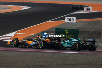 2023-10-08 - 04 NORRIS Lando (gbr), McLaren F1 Team MCL60, action 18 STROLL Lance (can), Aston Martin F1 Team AMR23, action during the 2023 Formula 1 Qatar Grand Prix, 17th round of the 2023 Formula One World Championship from October 6 to 8, 2023 on the Lusail International Circuit, in Doha, Qatar - F1 - QATAR GRAND PRIX 2023 - RACE - FORMULA 1 - MOTORS