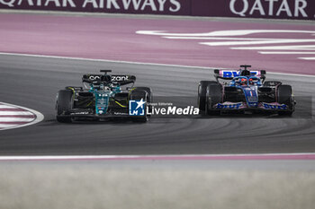 2023-10-08 - 18 STROLL Lance (can), Aston Martin F1 Team AMR23, action 31 OCON Esteban (fra), Alpine F1 Team A523, action during the 2023 Formula 1 Qatar Grand Prix, 17th round of the 2023 Formula One World Championship from October 6 to 8, 2023 on the Lusail International Circuit, in Doha, Qatar - F1 - QATAR GRAND PRIX 2023 - RACE - FORMULA 1 - MOTORS