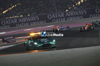 2023-10-08 - Aston Martin safety car, during the 2023 Formula 1 Qatar Grand Prix, 17th round of the 2023 Formula One World Championship from October 6 to 8, 2023 on the Lusail International Circuit, in Doha, Qatar - F1 - QATAR GRAND PRIX 2023 - RACE - FORMULA 1 - MOTORS