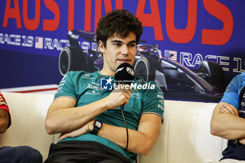 2023-10-19 - STROLL Lance (can), Aston Martin F1 Team AMR23, portrait press conference during the 2023 Formula 1 Lenovo United States Grand Prix, 18th round of the 2023 Formula One World Championship from October 20 to 22, 2023 on the Circuit of The Americas, in Austin, USA - F1 - US GRAND PRIX 2023 - FORMULA 1 - MOTORS