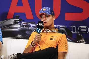 2023-10-19 - NORRIS Lando (gbr), McLaren F1 Team MCL60, portrait press conference during the 2023 Formula 1 Lenovo United States Grand Prix, 18th round of the 2023 Formula One World Championship from October 20 to 22, 2023 on the Circuit of The Americas, in Austin, USA - F1 - US GRAND PRIX 2023 - FORMULA 1 - MOTORS
