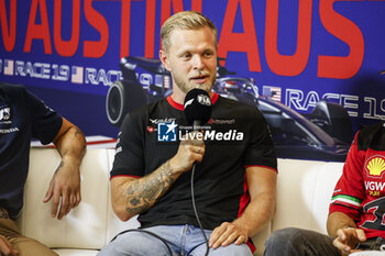 2023-10-19 - MAGNUSSEN Kevin (den), Haas F1 Team VF-23 Ferrari, portrait press conference during the 2023 Formula 1 Lenovo United States Grand Prix, 18th round of the 2023 Formula One World Championship from October 20 to 22, 2023 on the Circuit of The Americas, in Austin, USA - F1 - US GRAND PRIX 2023 - FORMULA 1 - MOTORS
