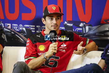 2023-10-19 - LECLERC Charles (mco), Scuderia Ferrari SF-23, portrait press conference during the 2023 Formula 1 Lenovo United States Grand Prix, 18th round of the 2023 Formula One World Championship from October 20 to 22, 2023 on the Circuit of The Americas, in Austin, USA - F1 - US GRAND PRIX 2023 - FORMULA 1 - MOTORS