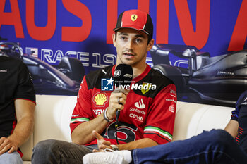 2023-10-19 - LECLERC Charles (mco), Scuderia Ferrari SF-23, portrait press conference during the 2023 Formula 1 Lenovo United States Grand Prix, 18th round of the 2023 Formula One World Championship from October 20 to 22, 2023 on the Circuit of The Americas, in Austin, USA - F1 - US GRAND PRIX 2023 - FORMULA 1 - MOTORS