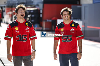 2023-10-19 - LECLERC Charles (mco), Scuderia Ferrari SF-23, portrait SAINZ Carlos (spa), Scuderia Ferrari SF-23, portrait during the 2023 Formula 1 Lenovo United States Grand Prix, 18th round of the 2023 Formula One World Championship from October 20 to 22, 2023 on the Circuit of The Americas, in Austin, USA - F1 - US GRAND PRIX 2023 - FORMULA 1 - MOTORS