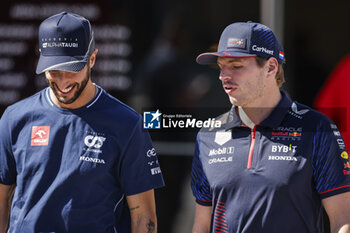 2023-10-19 - VERSTAPPEN Max (ned), Red Bull Racing RB19, portrait RICCIARDO Daniel (aus), Scuderia AlphaTauri AT04, portrait during the 2023 Formula 1 Lenovo United States Grand Prix, 18th round of the 2023 Formula One World Championship from October 20 to 22, 2023 on the Circuit of The Americas, in Austin, USA - F1 - US GRAND PRIX 2023 - FORMULA 1 - MOTORS