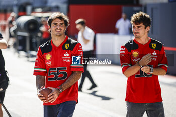 2023-10-19 - LECLERC Charles (mco), Scuderia Ferrari SF-23, portrait SAINZ Carlos (spa), Scuderia Ferrari SF-23, portrait during the 2023 Formula 1 Lenovo United States Grand Prix, 18th round of the 2023 Formula One World Championship from October 20 to 22, 2023 on the Circuit of The Americas, in Austin, USA - F1 - US GRAND PRIX 2023 - FORMULA 1 - MOTORS