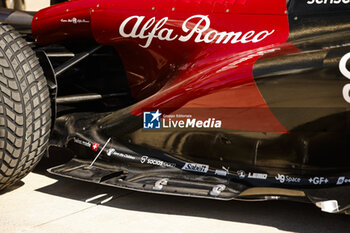 2023-10-20 - Alfa Romeo F1 Team Stake C43, mechanical detail floor aerodynamism, aerodynamic, aerodynamics during the 2023 Formula 1 Lenovo United States Grand Prix, 18th round of the 2023 Formula One World Championship from October 20 to 22, 2023 on the Circuit of The Americas, in Austin, USA - F1 - US GRAND PRIX 2023 - FORMULA 1 - MOTORS