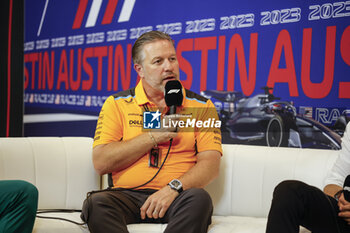 2023-10-20 - BROWN Zak (usa), CEO of of McLaren Racing, portrait press conference during the 2023 Formula 1 Lenovo United States Grand Prix, 18th round of the 2023 Formula One World Championship from October 20 to 22, 2023 on the Circuit of The Americas, in Austin, USA - F1 - US GRAND PRIX 2023 - FORMULA 1 - MOTORS