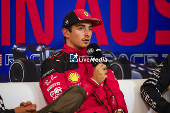 2023-10-21 - LECLERC Charles (mco), Scuderia Ferrari SF-23, portrait press conference during the 2023 Formula 1 Lenovo United States Grand Prix, 18th round of the 2023 Formula One World Championship from October 20 to 22, 2023 on the Circuit of The Americas, in Austin, USA - F1 - US GRAND PRIX 2023 - FORMULA 1 - MOTORS