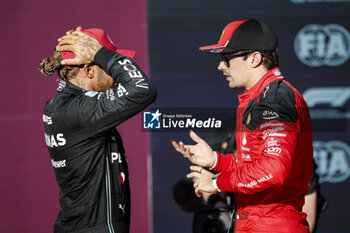 2023-10-21 - HAMILTON Lewis (gbr), Mercedes AMG F1 Team W14, portrait LECLERC Charles (mco), Scuderia Ferrari SF-23, portrait during the 2023 Formula 1 Lenovo United States Grand Prix, 18th round of the 2023 Formula One World Championship from October 20 to 22, 2023 on the Circuit of The Americas, in Austin, USA - F1 - US GRAND PRIX 2023 - FORMULA 1 - MOTORS