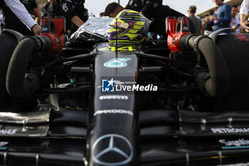 2023-10-21 - 44 HAMILTON Lewis (gbr), Mercedes AMG F1 Team W14, helmet, casque, during the 2023 Formula 1 Lenovo United States Grand Prix, 18th round of the 2023 Formula One World Championship from October 20 to 22, 2023 on the Circuit of The Americas, in Austin, USA - F1 - US GRAND PRIX 2023 - FORMULA 1 - MOTORS