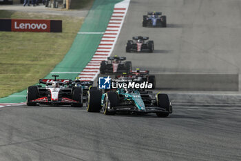 2023-10-22 - 18 STROLL Lance (can), Aston Martin F1 Team AMR23, action 20 MAGNUSSEN Kevin (den), Haas F1 Team VF-23 Ferrari, action during the 2023 Formula 1 Lenovo United States Grand Prix, 18th round of the 2023 Formula One World Championship from October 20 to 22, 2023 on the Circuit of The Americas, in Austin, USA - F1 - US GRAND PRIX 2023 - FORMULA 1 - MOTORS