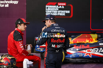 2023-10-22 - LECLERC Charles (mco), Scuderia Ferrari SF-23, portrait VERSTAPPEN Max (ned), Red Bull Racing RB19, portrait during the 2023 Formula 1 Lenovo United States Grand Prix, 18th round of the 2023 Formula One World Championship from October 20 to 22, 2023 on the Circuit of The Americas, in Austin, USA - F1 - US GRAND PRIX 2023 - FORMULA 1 - MOTORS
