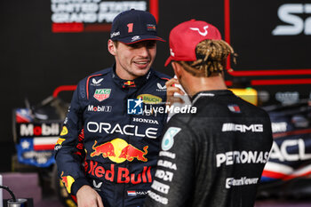2023-10-22 - VERSTAPPEN Max (ned), Red Bull Racing RB19, portrait HAMILTON Lewis (gbr), Mercedes AMG F1 Team W14, portrait during the 2023 Formula 1 Lenovo United States Grand Prix, 18th round of the 2023 Formula One World Championship from October 20 to 22, 2023 on the Circuit of The Americas, in Austin, USA - F1 - US GRAND PRIX 2023 - FORMULA 1 - MOTORS