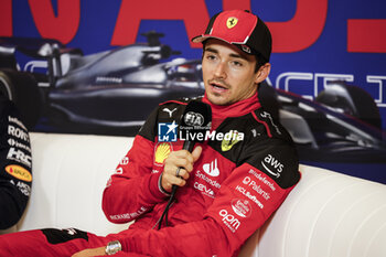 2023-10-22 - LECLERC Charles (mco), Scuderia Ferrari SF-23, portrait press conference during the 2023 Formula 1 Lenovo United States Grand Prix, 18th round of the 2023 Formula One World Championship from October 20 to 22, 2023 on the Circuit of The Americas, in Austin, USA - F1 - US GRAND PRIX 2023 - FORMULA 1 - MOTORS