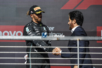 2023-10-22 - HAMILTON Lewis (gbr), Mercedes AMG F1 Team W14, portrait BEN SULAYEM Mohammed (uae), President of the FIA, portrait podium during the 2023 Formula 1 Lenovo United States Grand Prix, 18th round of the 2023 Formula One World Championship from October 20 to 22, 2023 on the Circuit of The Americas, in Austin, USA - F1 - US GRAND PRIX 2023 - RACE - FORMULA 1 - MOTORS
