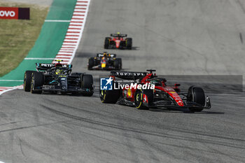2023-10-22 - 16 LECLERC Charles (mco), Scuderia Ferrari SF-23, action 44 HAMILTON Lewis (gbr), Mercedes AMG F1 Team W14, action during the 2023 Formula 1 Lenovo United States Grand Prix, 18th round of the 2023 Formula One World Championship from October 20 to 22, 2023 on the Circuit of The Americas, in Austin, USA - F1 - US GRAND PRIX 2023 - RACE - FORMULA 1 - MOTORS