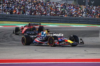 2023-10-22 - 01 VERSTAPPEN Max (nld), Red Bull Racing RB19, action 55 SAINZ Carlos (spa), Scuderia Ferrari SF-23, action during the 2023 Formula 1 Lenovo United States Grand Prix, 18th round of the 2023 Formula One World Championship from October 20 to 22, 2023 on the Circuit of The Americas, in Austin, USA - F1 - US GRAND PRIX 2023 - RACE - FORMULA 1 - MOTORS