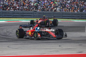 2023-10-22 - 16 LECLERC Charles (mco), Scuderia Ferrari SF-23, action 55 SAINZ Carlos (spa), Scuderia Ferrari SF-23, action during the 2023 Formula 1 Lenovo United States Grand Prix, 18th round of the 2023 Formula One World Championship from October 20 to 22, 2023 on the Circuit of The Americas, in Austin, USA - F1 - US GRAND PRIX 2023 - RACE - FORMULA 1 - MOTORS