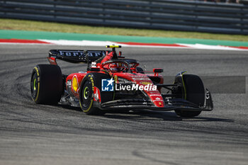 2023-10-22 - 55 SAINZ Carlos (spa), Scuderia Ferrari SF-23, action during the 2023 Formula 1 Lenovo United States Grand Prix, 18th round of the 2023 Formula One World Championship from October 20 to 22, 2023 on the Circuit of The Americas, in Austin, USA - F1 - US GRAND PRIX 2023 - RACE - FORMULA 1 - MOTORS