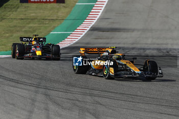 2023-10-22 - 04 NORRIS Lando (gbr), McLaren F1 Team MCL60, action 01 VERSTAPPEN Max (nld), Red Bull Racing RB19, action during the 2023 Formula 1 Lenovo United States Grand Prix, 18th round of the 2023 Formula One World Championship from October 20 to 22, 2023 on the Circuit of The Americas, in Austin, USA - F1 - US GRAND PRIX 2023 - RACE - FORMULA 1 - MOTORS
