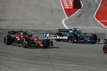 2023-10-22 - 24 ZHOU Guanyu (chi), Alfa Romeo F1 Team Stake C43, action 18 STROLL Lance (can), Aston Martin F1 Team AMR23, action during the 2023 Formula 1 Lenovo United States Grand Prix, 18th round of the 2023 Formula One World Championship from October 20 to 22, 2023 on the Circuit of The Americas, in Austin, USA - F1 - US GRAND PRIX 2023 - RACE - FORMULA 1 - MOTORS