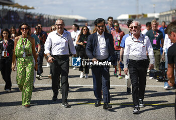 2023-10-22 - BEN SULAYEM Mohammed (uae), President of the FIA, portrait DOMENICALI Stefano (ita), Chairman and CEO Formula One Group FOG, portrait Greg Maffei, American businessman portrait during the 2023 Formula 1 Lenovo United States Grand Prix, 18th round of the 2023 Formula One World Championship from October 20 to 22, 2023 on the Circuit of The Americas, in Austin, USA - F1 - US GRAND PRIX 2023 - RACE - FORMULA 1 - MOTORS