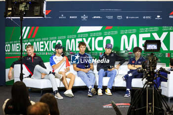 2023-10-26 - Press conference: HULKENBERG Nico (ger), Haas F1 Team VF-23 Ferrari, GASLY Pierre (fra), Alpine F1 Team A523, ALBON Alexander (tha), Williams Racing FW45, OCON Esteban (fra), Alpine F1 Team A523, TSUNODA Yuki (jap), Scuderia AlphaTauri AT04, portrait during the 2023 Formula 1 Grand Premio de la Ciudad de Mexico, 19th round of the 2023 Formula One World Championship from October 27 to 29, 2023 on the Autodromo Hermanos Rodriguez, in Mexico City, Mexico - F1 - MEXICO CITY GRAND PRIX 2023 - FORMULA 1 - MOTORS