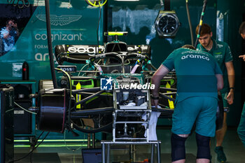 2023-10-26 - Aston Martin F1 Team AMR23, mechanical detail and mechanics during the 2023 Formula 1 Grand Premio de la Ciudad de Mexico, 19th round of the 2023 Formula One World Championship from October 27 to 29, 2023 on the Autodromo Hermanos Rodriguez, in Mexico City, Mexico - F1 - MEXICO CITY GRAND PRIX 2023 - FORMULA 1 - MOTORS