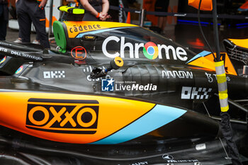 2023-10-27 - McLaren F1 Team MCL60, mechanical detail of engine cover during the 2023 Formula 1 Grand Premio de la Ciudad de Mexico, 19th round of the 2023 Formula One World Championship from October 27 to 29, 2023 on the Autodromo Hermanos Rodriguez, in Mexico City, Mexico - F1 - MEXICO CITY GRAND PRIX 2023 - FORMULA 1 - MOTORS