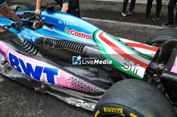 2023-10-27 - Alpine F1 Team A523, mechanical detail of rear engine cover and cooling vents during the 2023 Formula 1 Grand Premio de la Ciudad de Mexico, 19th round of the 2023 Formula One World Championship from October 27 to 29, 2023 on the Autodromo Hermanos Rodriguez, in Mexico City, Mexico - F1 - MEXICO CITY GRAND PRIX 2023 - FORMULA 1 - MOTORS