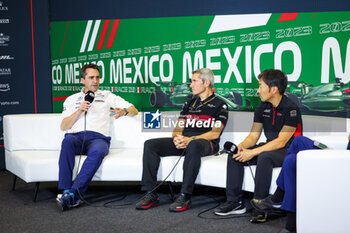 2023-10-27 - Press conference: ROBSON Dave, Williams F1 Team, PUJOLAR Xevi (spa), Head of Trackside Engineering F1 of Alfa Romeo F1 Team Stake, KOMATSU Ayao (jpn), Chief Engineer of Haas F1 Team, portrait during the 2023 Formula 1 Grand Premio de la Ciudad de Mexico, 19th round of the 2023 Formula One World Championship from October 27 to 29, 2023 on the Autodromo Hermanos Rodriguez, in Mexico City, Mexico - F1 - MEXICO CITY GRAND PRIX 2023 - FORMULA 1 - MOTORS
