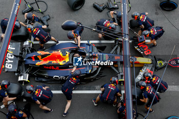 2023-10-28 - Red Bull Racing pitstop practice during the 2023 Formula 1 Grand Premio de la Ciudad de Mexico, 19th round of the 2023 Formula One World Championship from October 27 to 29, 2023 on the Autodromo Hermanos Rodriguez, in Mexico City, Mexico - F1 - MEXICO CITY GRAND PRIX 2023 - FORMULA 1 - MOTORS